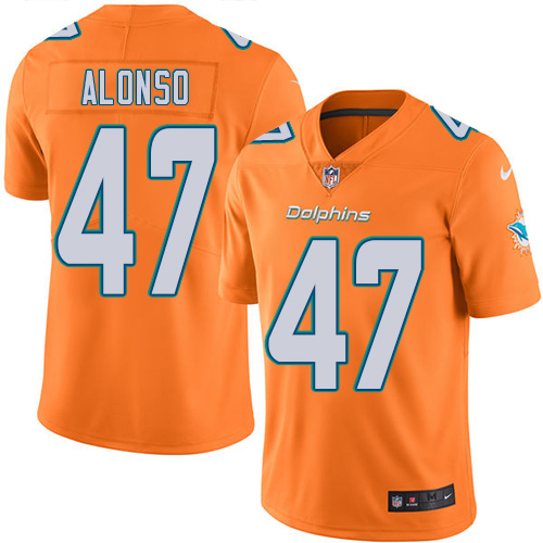 Nike Miami Dolphins #47 Kiko Alonso Orange Youth Stitched NFL Limited Rush Jersey